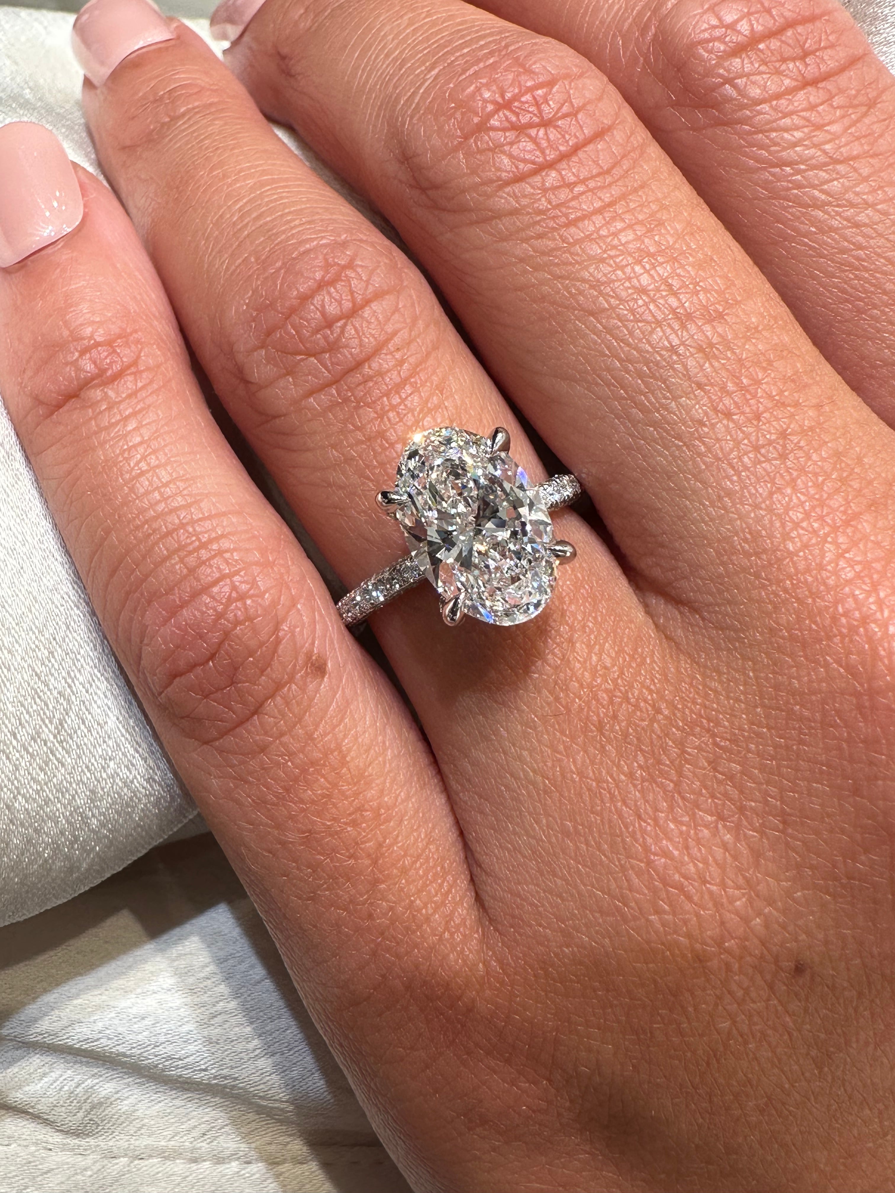 Oval Snow White Lab Grown Engagement Ring - Armans Fine Jewellery