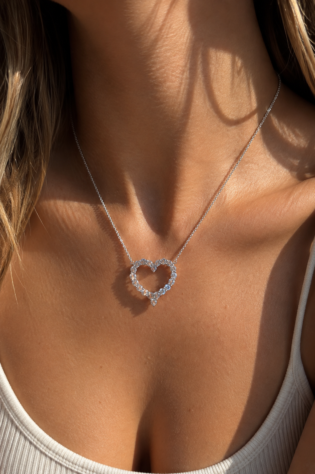 Jumbo Love Heart Diamond Heart Necklace