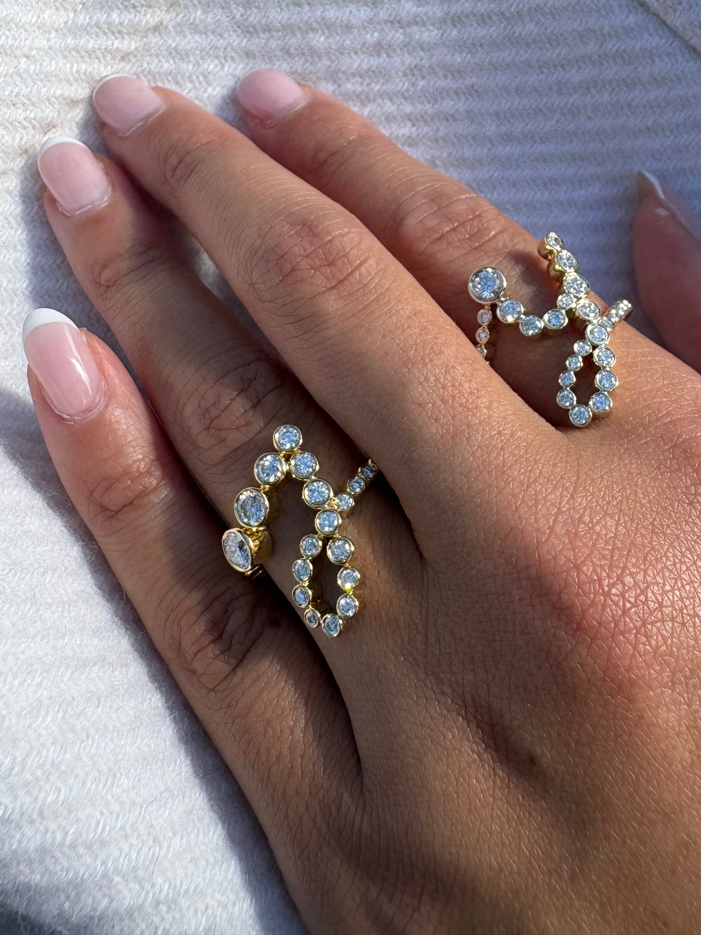 Bubble Diamond Initial Ring - Armans Fine Jewellery