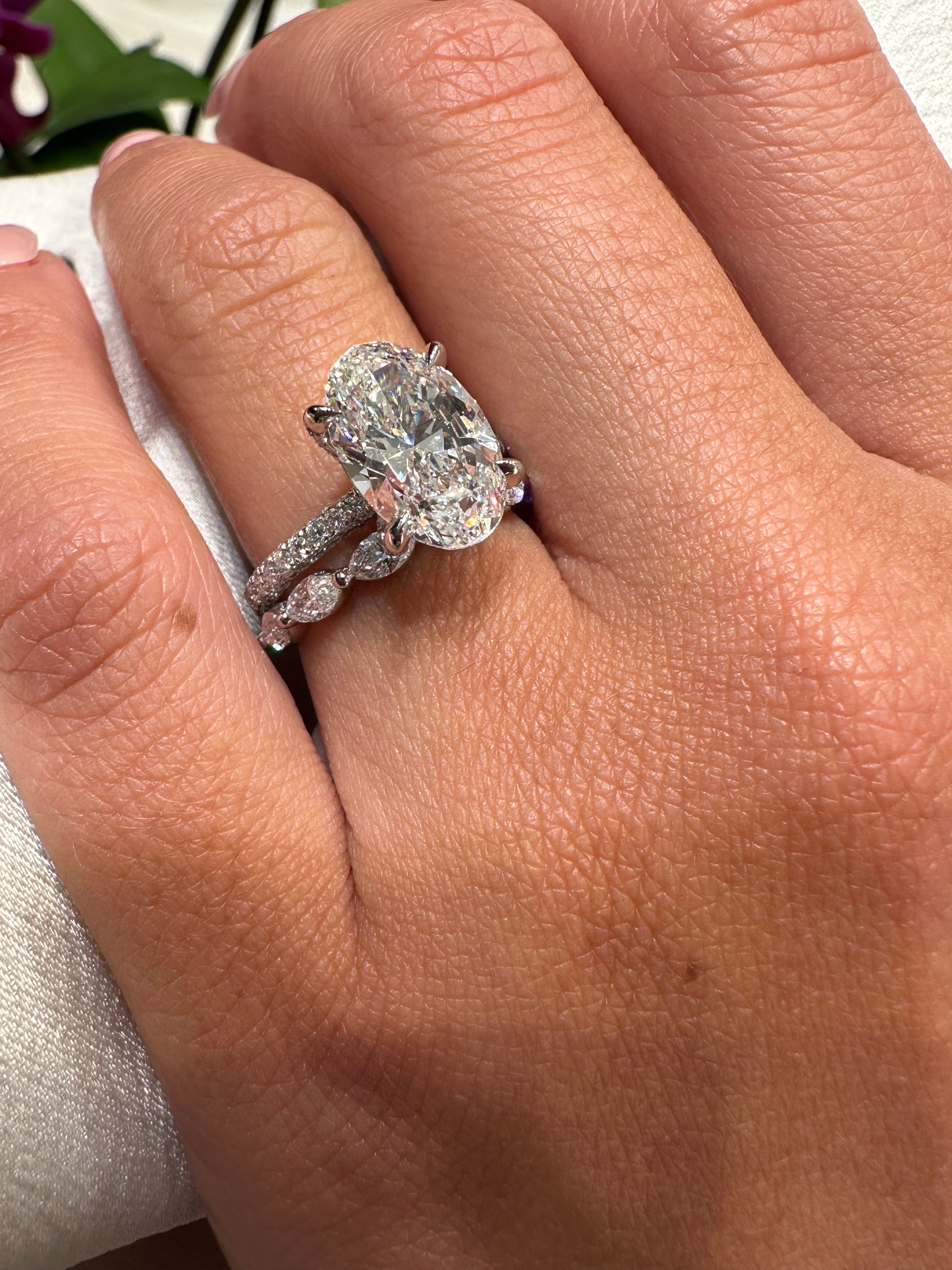 Oval Snow White Lab Grown Engagement Ring - Armans Fine Jewellery