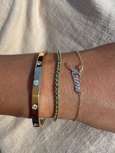 4-Prong Green Emerald Tennis Bracelet - Armans Fine Jewellery