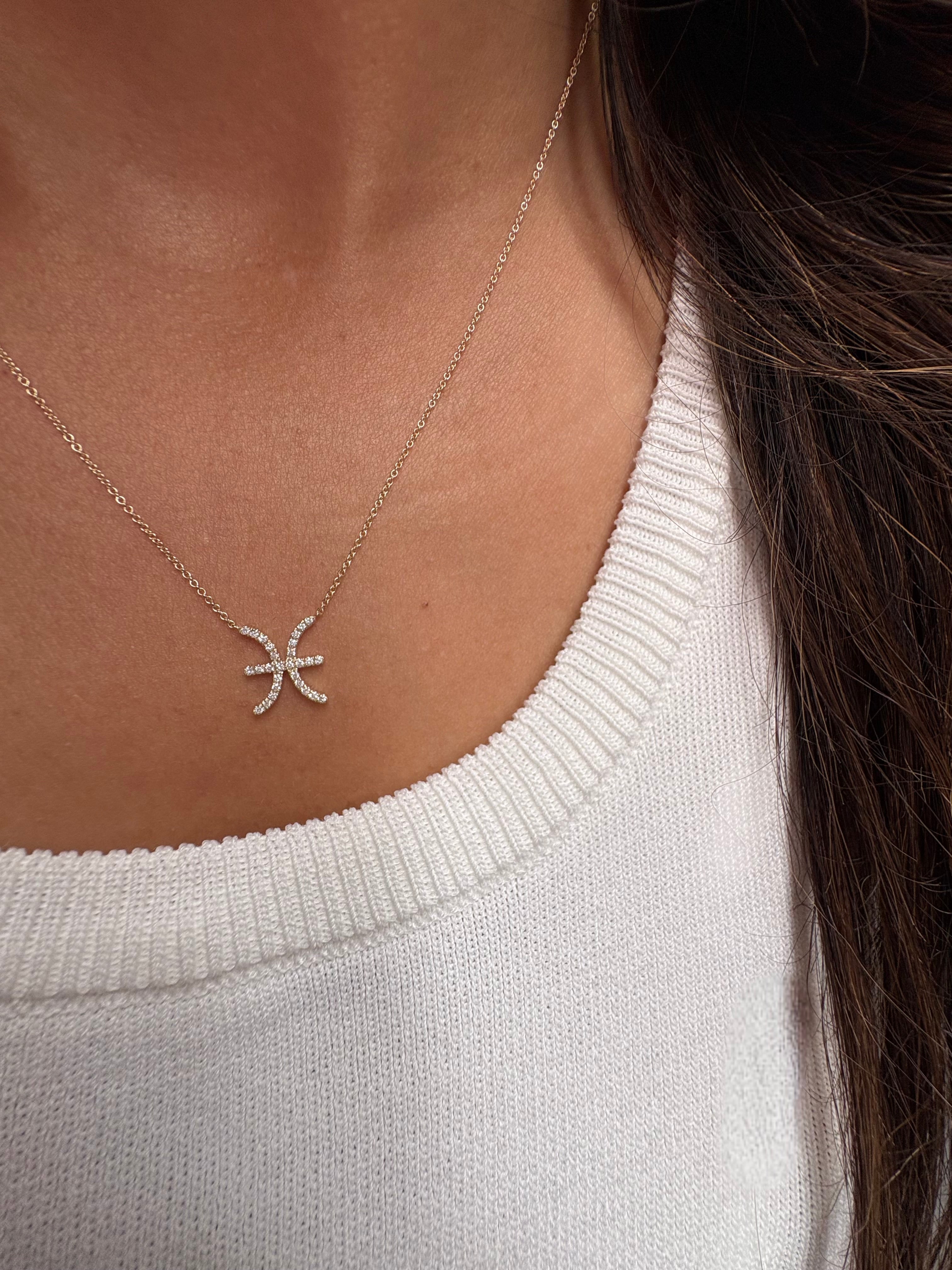 Pisces Diamond Zodiac Necklace - Armans Fine Jewellery