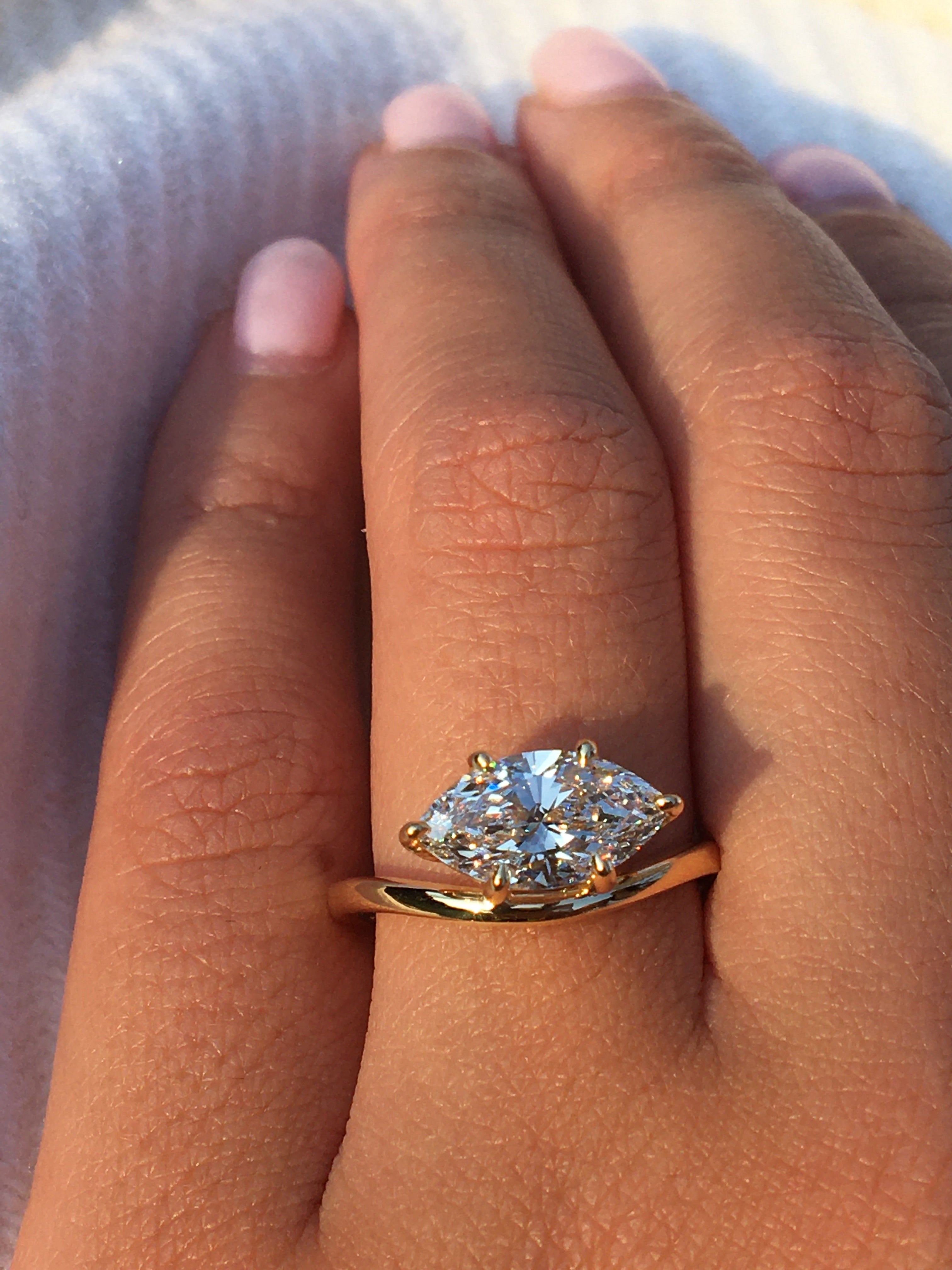 Curved Odyssey Marquise Cut Diamond Engagement Ring - Armans Fine Jewellery