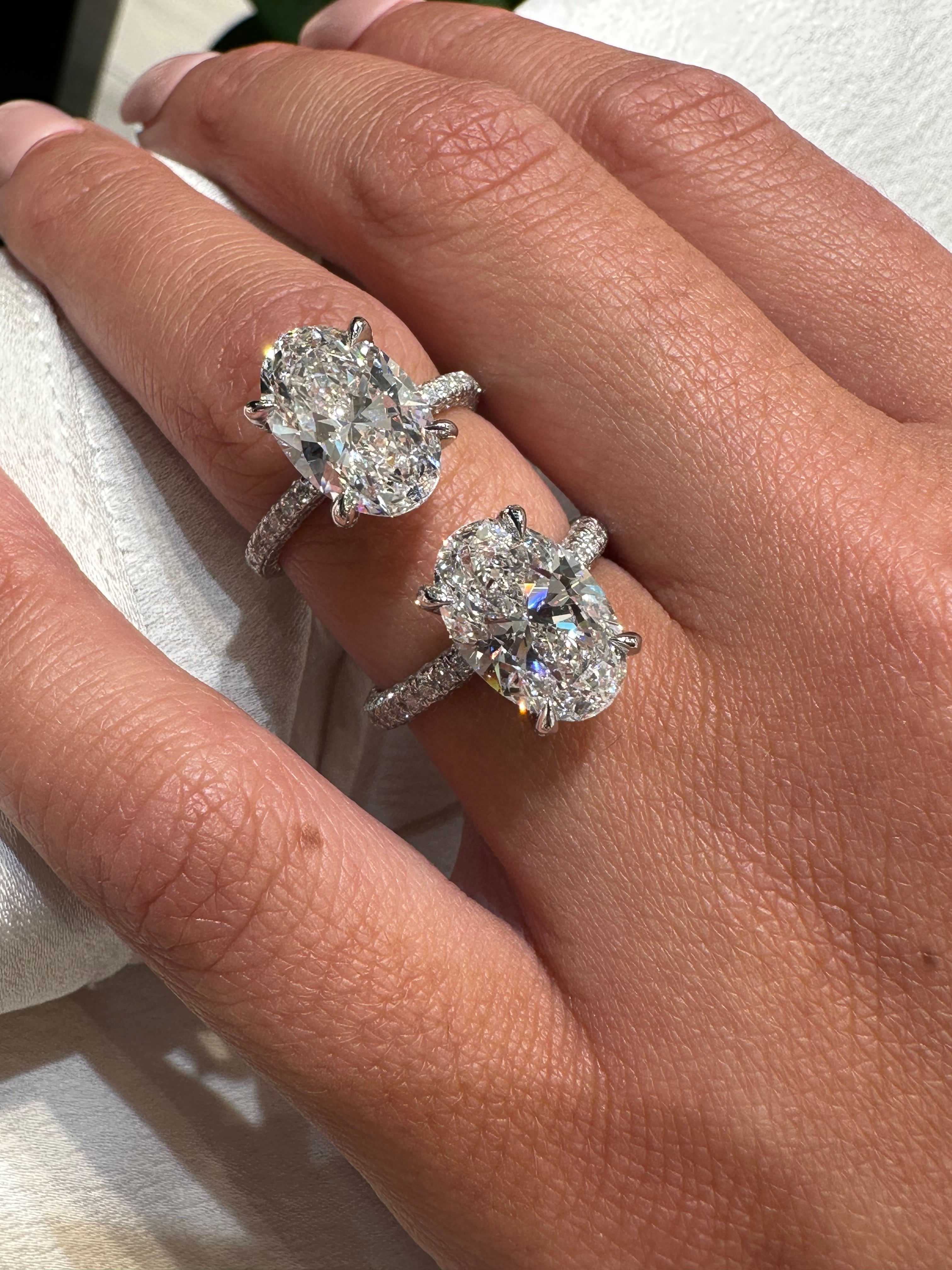 Oval Snow White Engagement Ring - Armans Fine Jewellery