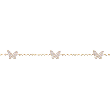 3 Diamond Butterfly Bracelet - Armans Fine Jewellery
