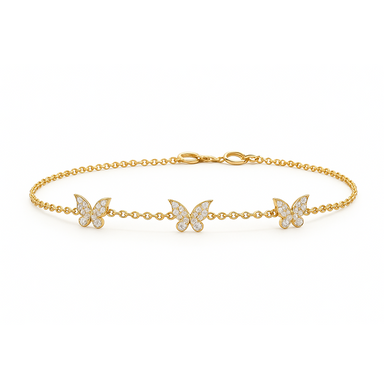 3 Diamond Butterfly Bracelet - Armans Fine Jewellery