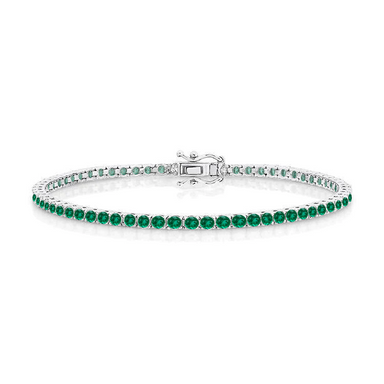 4-Prong Green Emerald Tennis Bracelet - Armans Fine Jewellery
