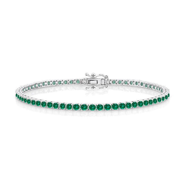 Emerald diamond tennis bracelet deals
