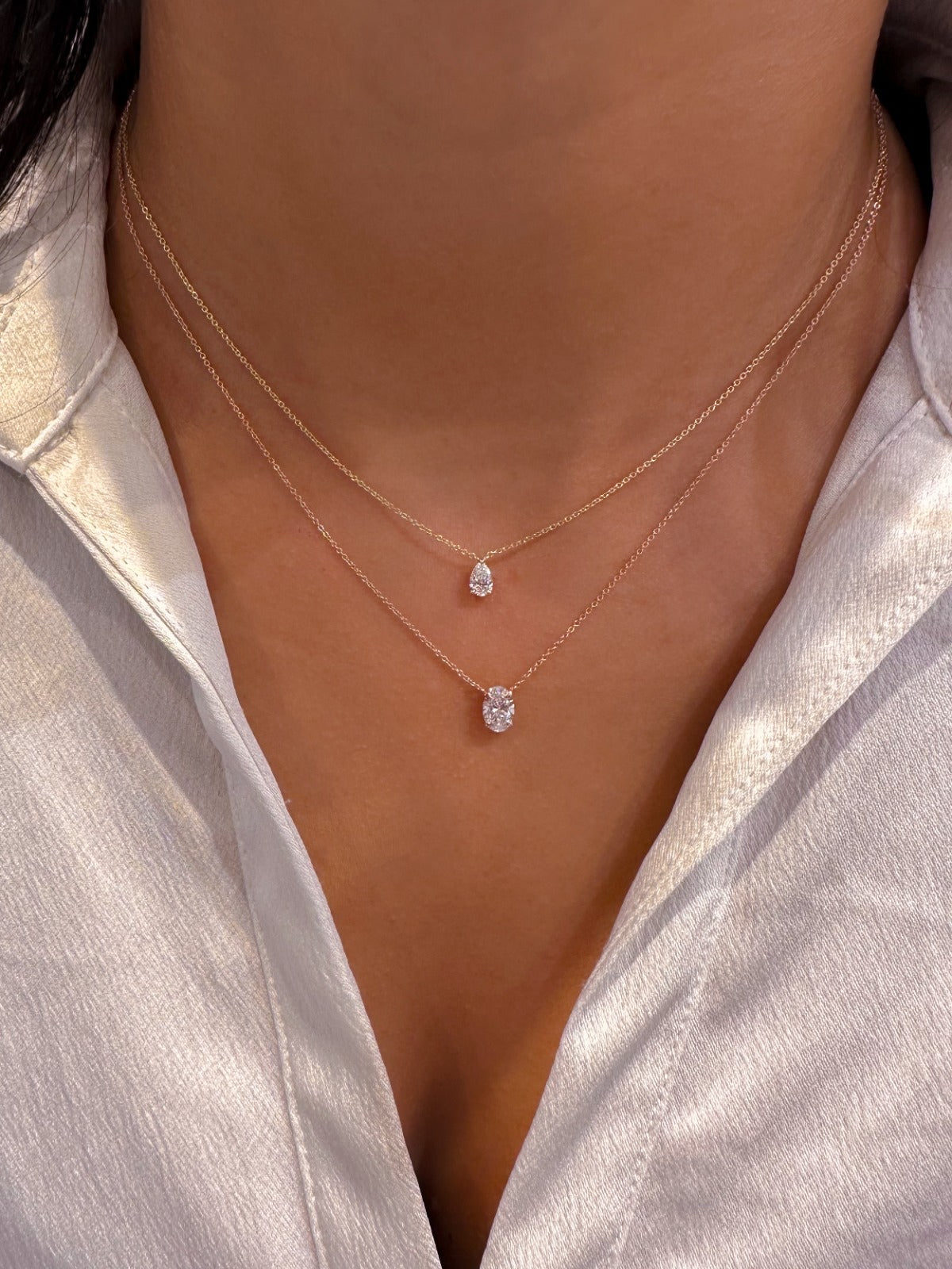 Oval Solitaire Diamond Pendant Armans Fine Jewellery