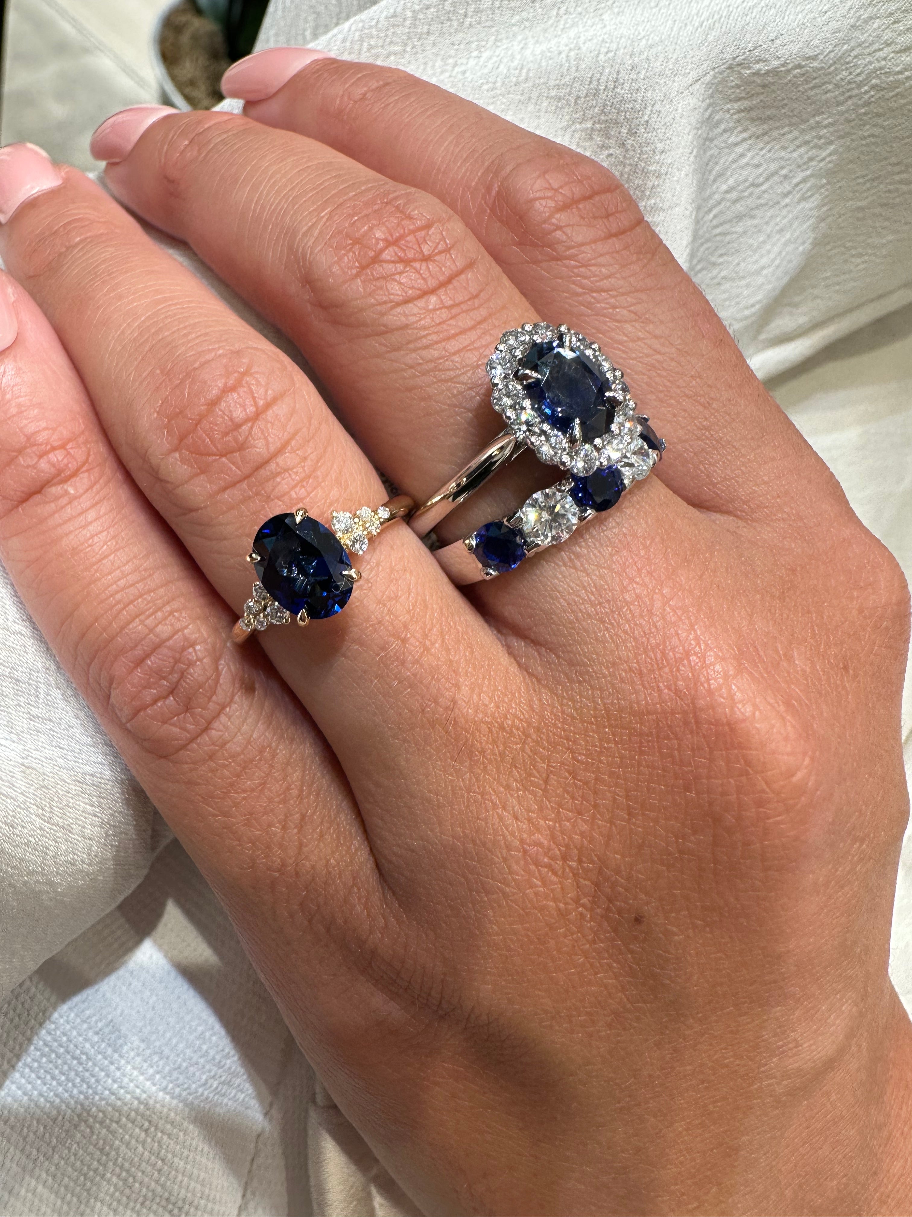 Aurora Blue Sapphire Engagement Ring - Armans Fine Jewellery