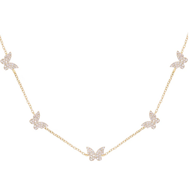 5 Diamond Butterfly Necklace - Armans Fine Jewellery