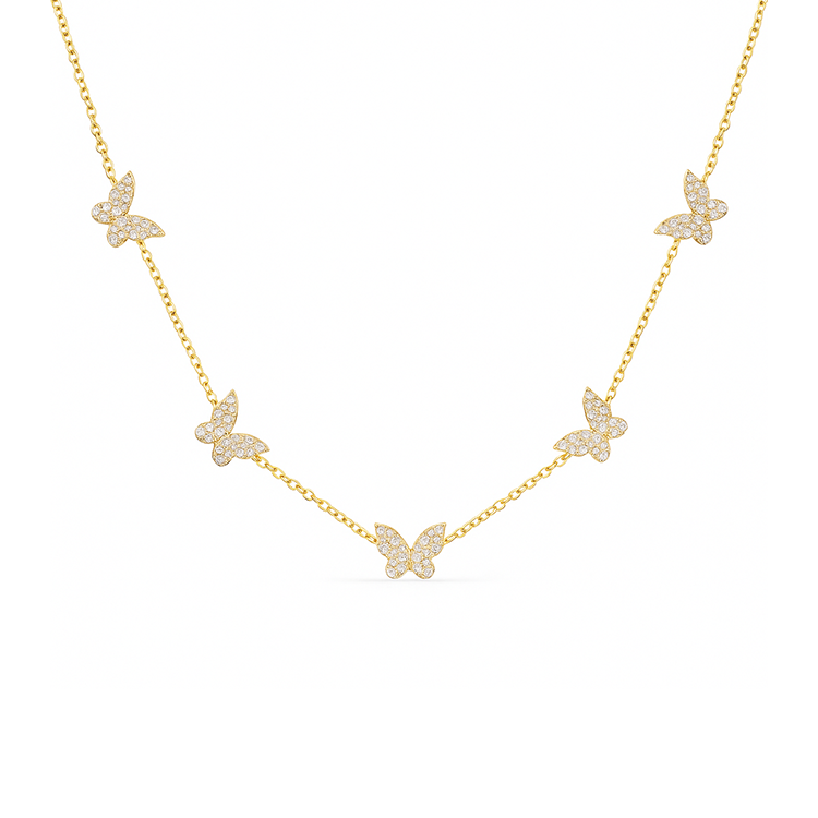 5 Diamond Butterfly Necklace - Armans Fine Jewellery