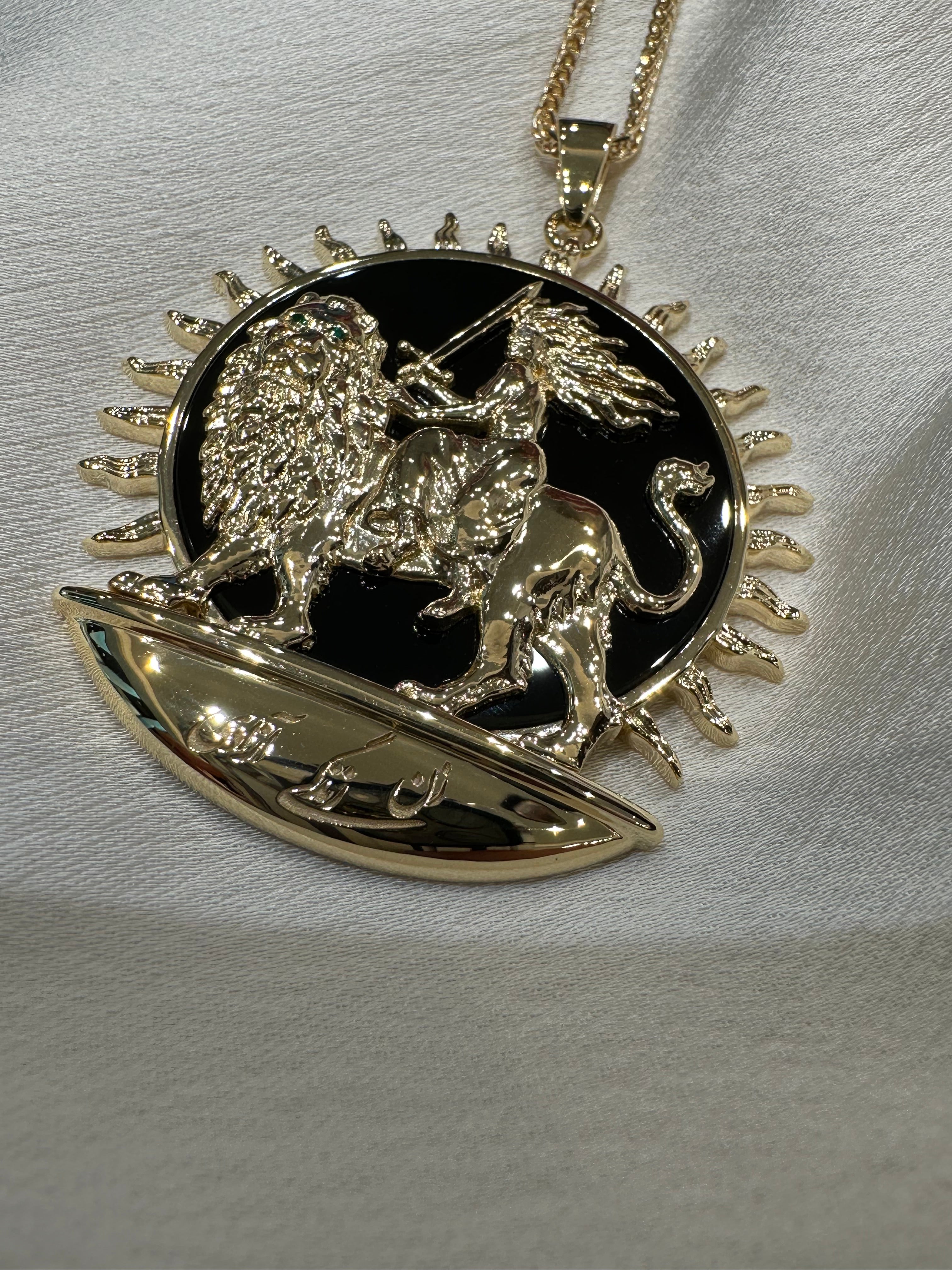 Persian Woman Life Freedom Lion Sun Necklace Chain Necklace - Armans Fine Jewellery