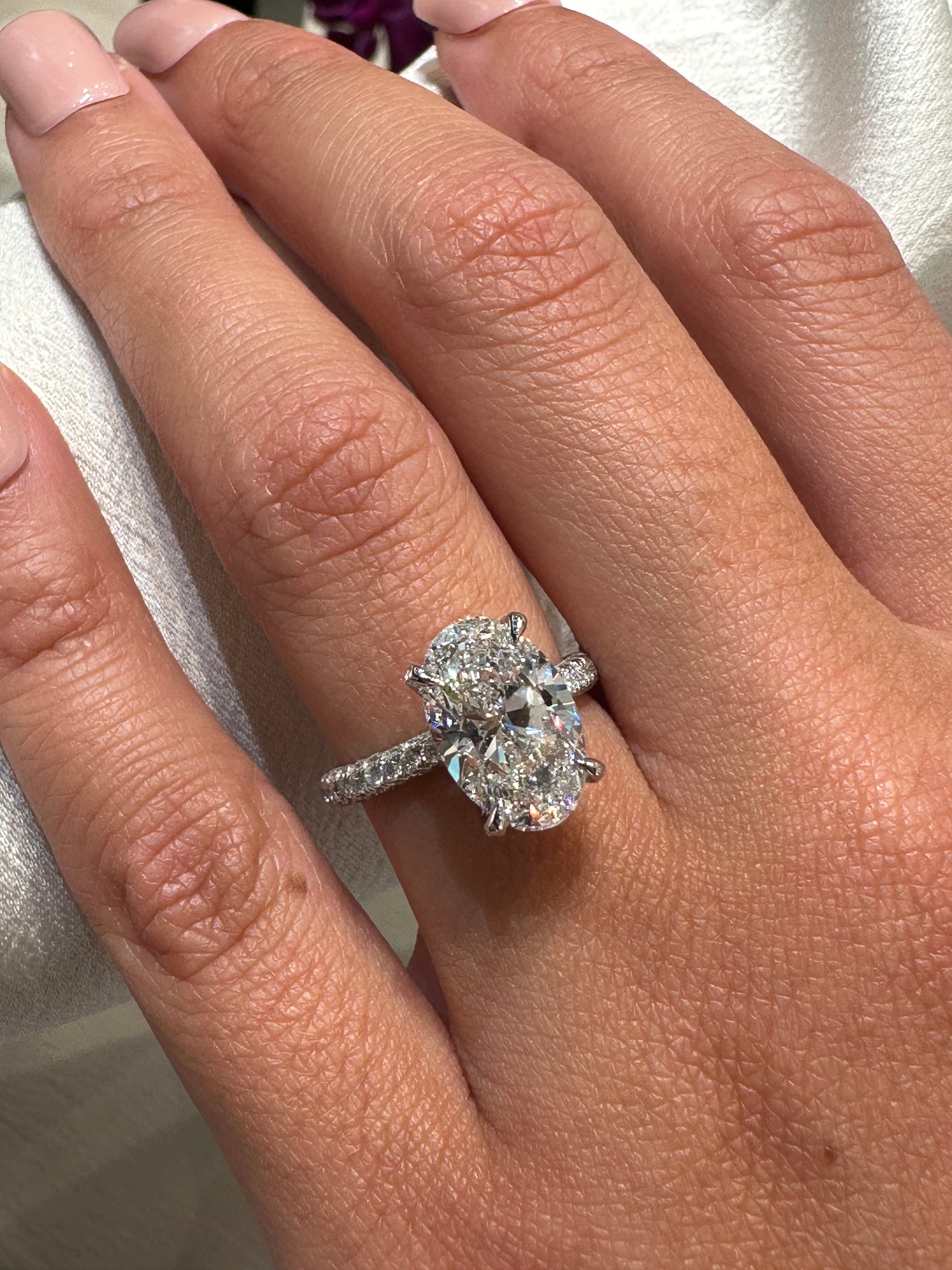 Oval Snow White Engagement Ring - Armans Fine Jewellery