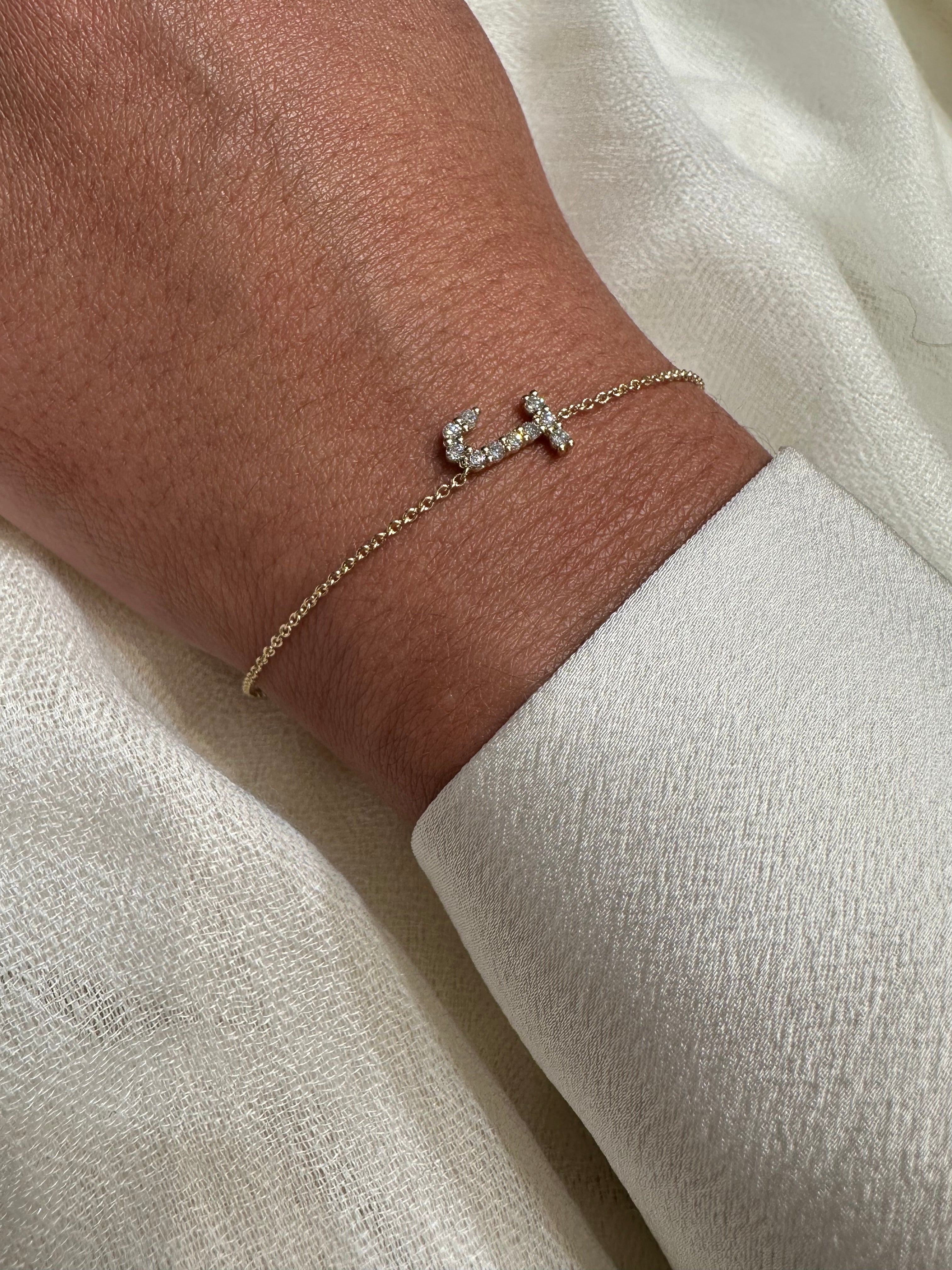 Diamond Initial Bracelet - Armans Fine Jewellery