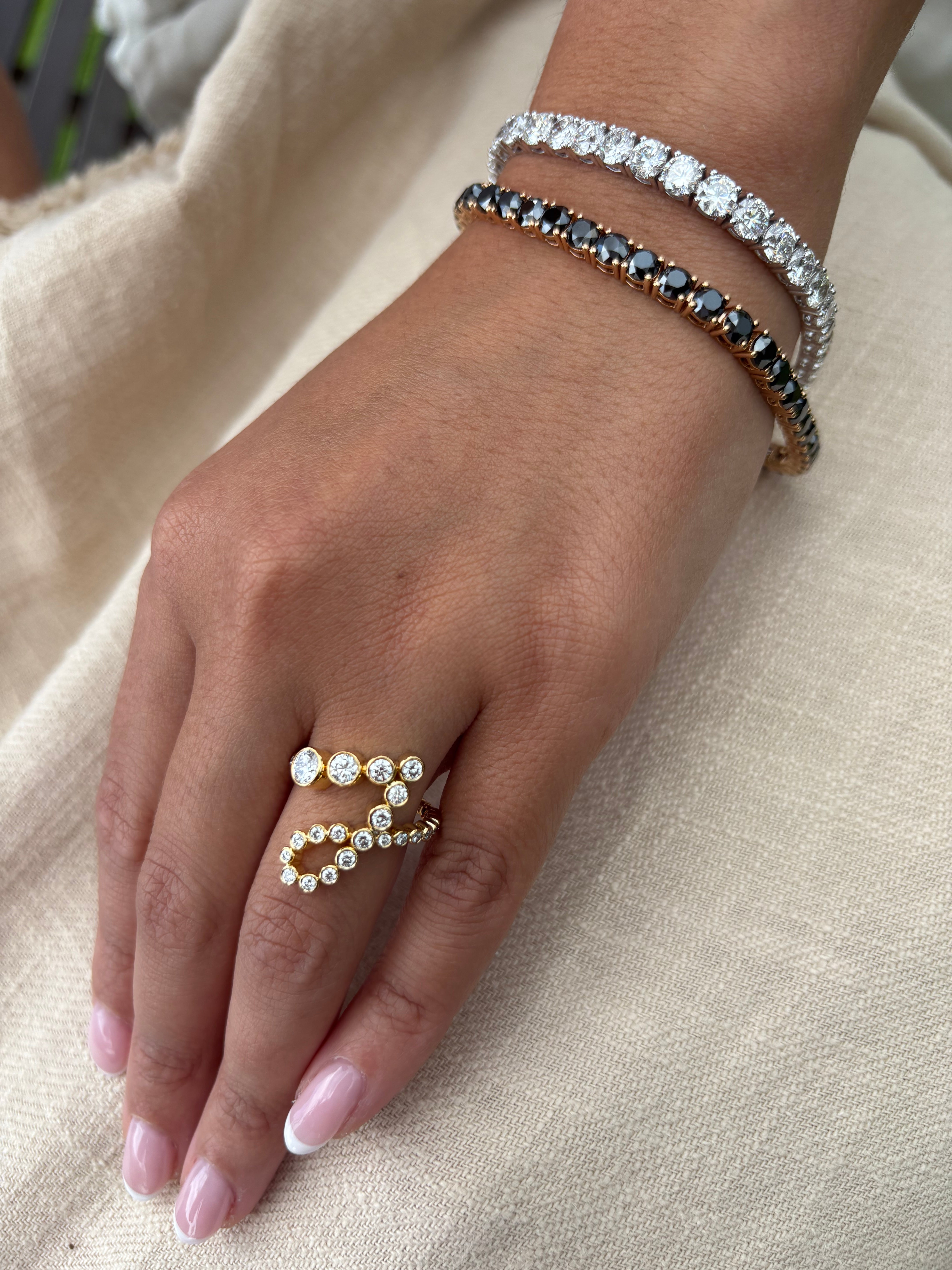 Bubble Diamond Initial Ring - Armans Fine Jewellery