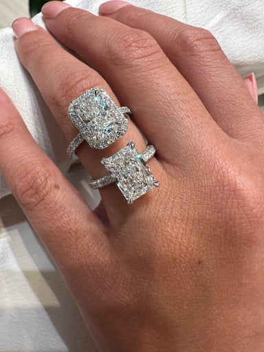 2.20 carat Radiant Cut Diamond Platinum Pave Engagement Ring | Lauren B  Jewelry