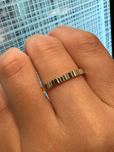 Solid Gold Fluted Ring - Armans Fine Jewellery