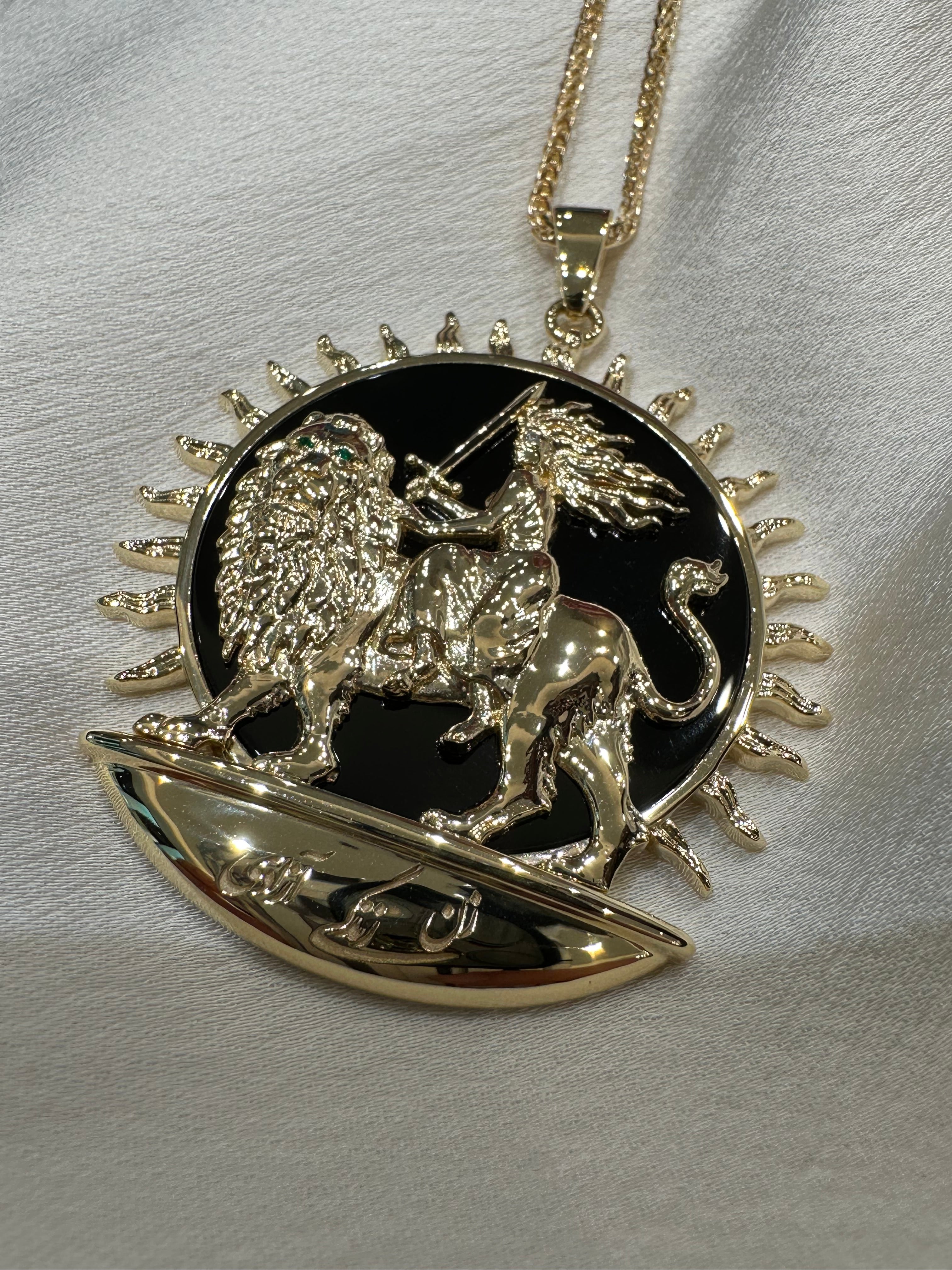 Persian Woman Life Freedom Lion Sun Necklace Chain Necklace - Armans Fine Jewellery