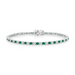 Alternating Green Emerald and Diamond Tennis Bracelet - Armans Fine Jewellery