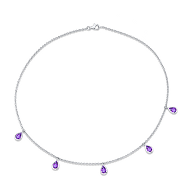 Amethyst Tear Drop Necklace - Armans Fine Jewellery