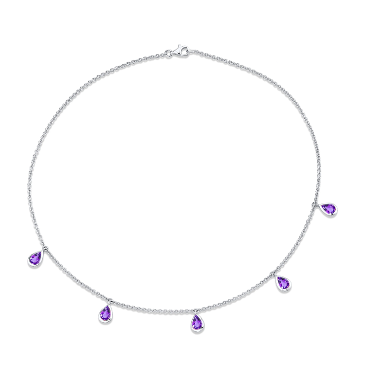 Amethyst Tear Drop Necklace - Armans Fine Jewellery