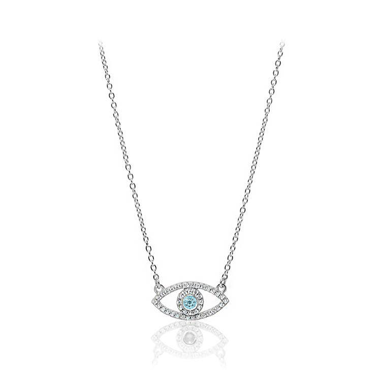 Aquamarine Evil Eye Necklace - Armans Fine Jewellery