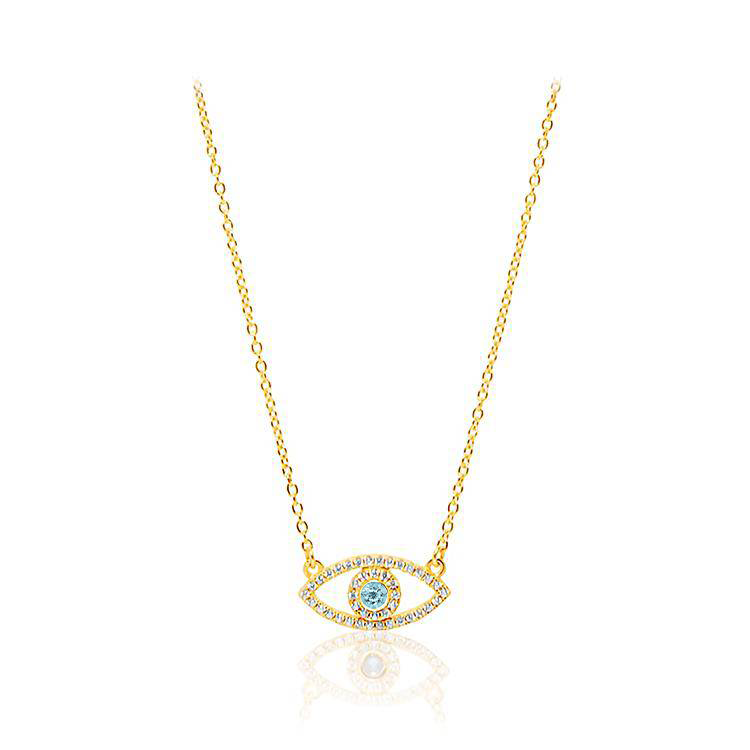 Aquamarine Evil Eye Necklace - Armans Fine Jewellery