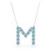 Aquamarine Initial Pendant - Armans Fine Jewellery