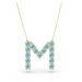 Aquamarine Initial Pendant - Armans Fine Jewellery