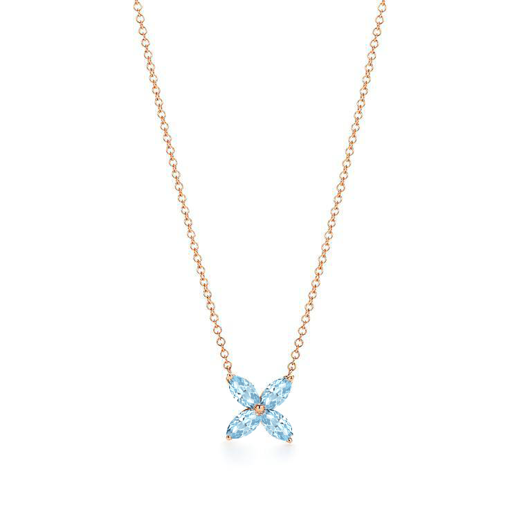 Aquamarine Lily Pendant - Armans Fine Jewellery