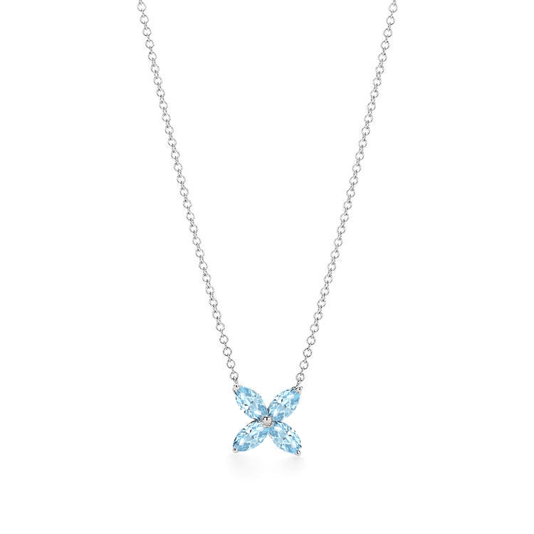 Aquamarine Lily Pendant - Armans Fine Jewellery