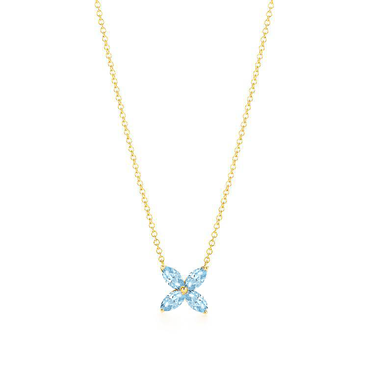 Aquamarine Lily Pendant - Armans Fine Jewellery