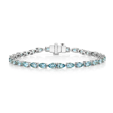 Aquamarine Pear Cut Bracelet - Armans Fine Jewellery