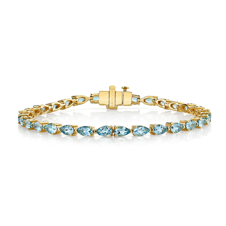 Aquamarine Pear Cut Bracelet - Armans Fine Jewellery