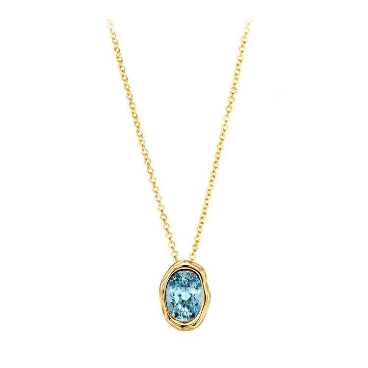Gold Edge Lab Birthstone Necklace