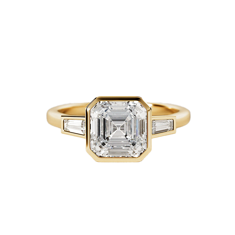 Asscher Is Cushion Cut Better Than Round Asscher Bezel Set Trilogy