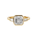 Asscher Bezel Set Trilogy Engagement Ring - Armans Fine Jewellery