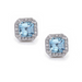 Asscher Cut Aquamarine Halo Diamond Studs - Armans Fine Jewellery