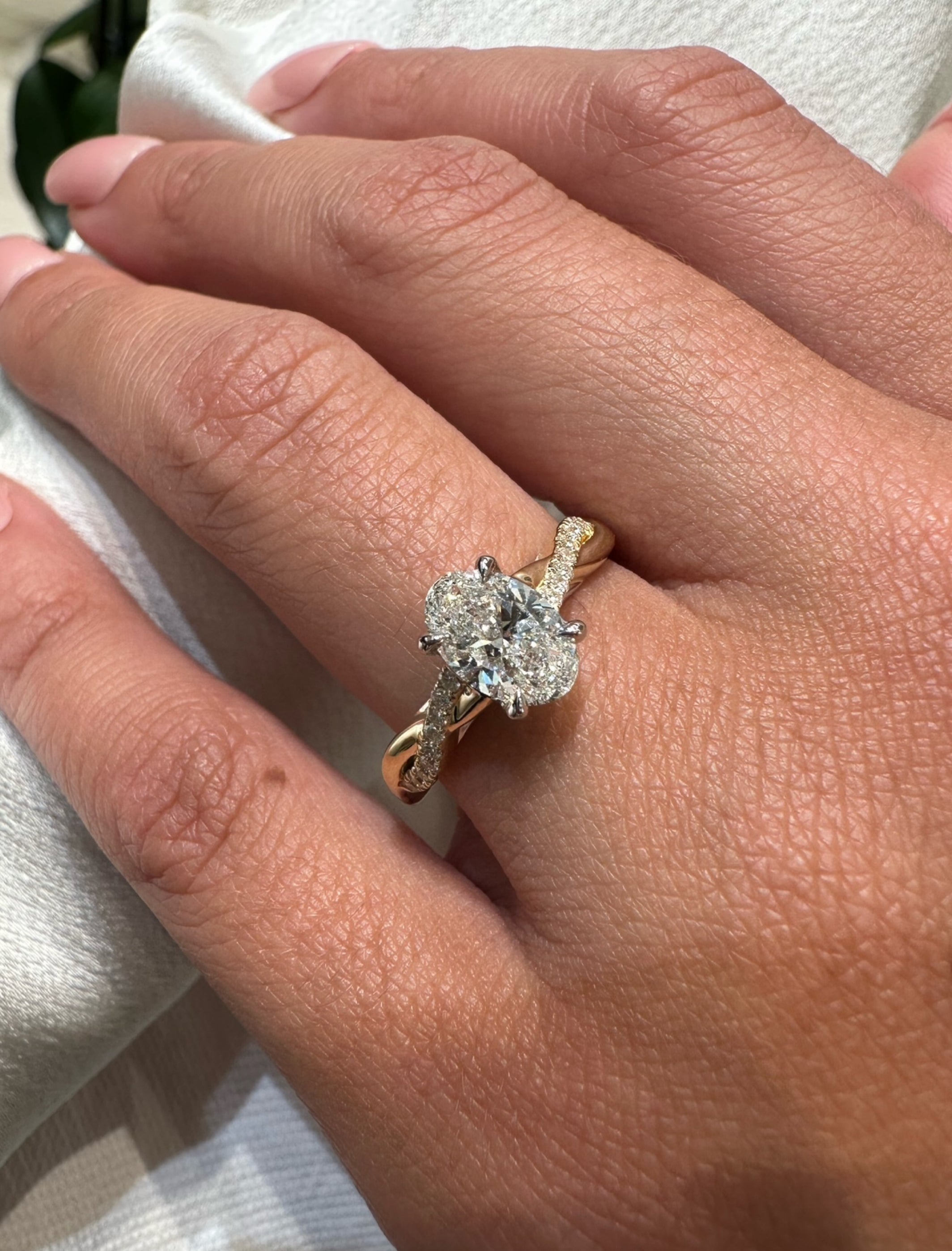 Oval Twist Lab Grown Engagement Ring - Armans Fine Jewellery