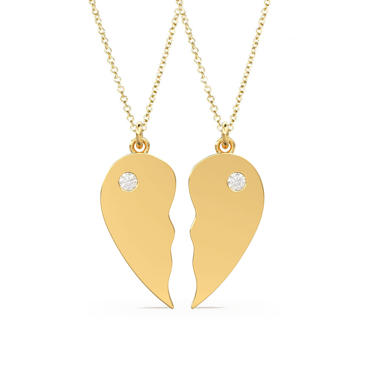 BFF Matching Heart Necklace Armans Fine Jewellery