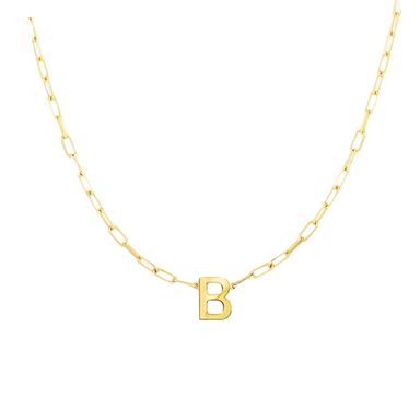 Block Letter Necklace with Paperclip Chain - Armans Fine Jewellery