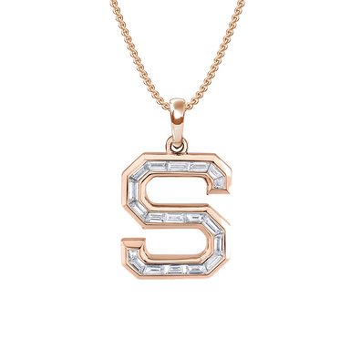 Baguette Diamond Initial Pendant - Armans Fine Jewellery