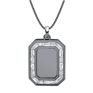 Men's Baguette Diamond Nameplate Necklace - Armans Fine Jewellery