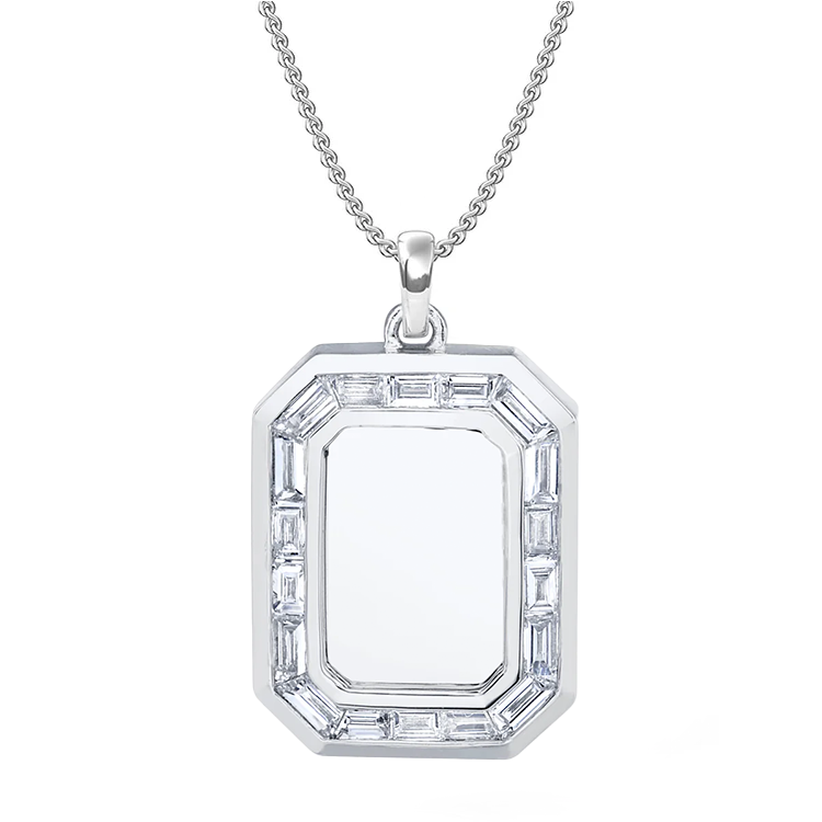 Men's Baguette Diamond Nameplate Necklace - Armans Fine Jewellery