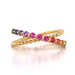 Beaded Rainbow Sapphire Criss Cross Ring - Armans Fine Jewellery
