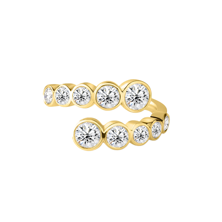 Bezel Round Diamond Wrap Ring - Armans Fine Jewellery