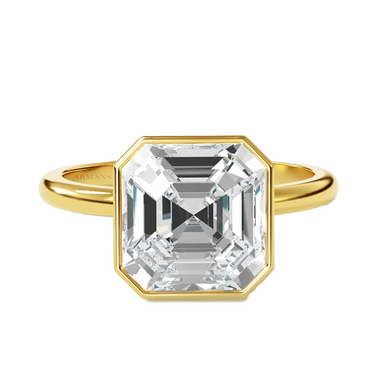 Bezel Set Asscher Lab Grown Engagement Ring - Armans Fine Jewellery