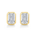 Bezel Set Emerald Diamond Studs - Armans Fine Jewellery