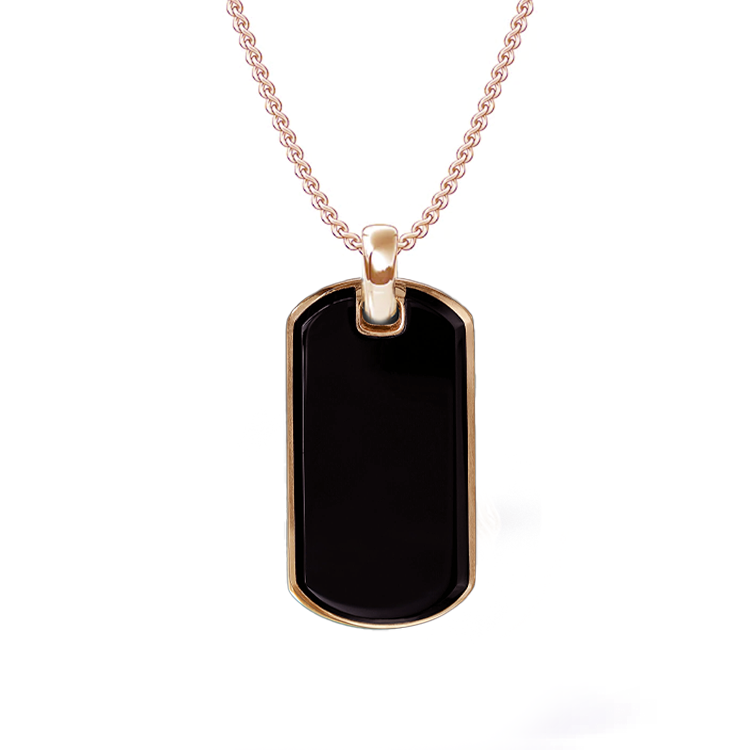 Black onyx dog tag pendant sale